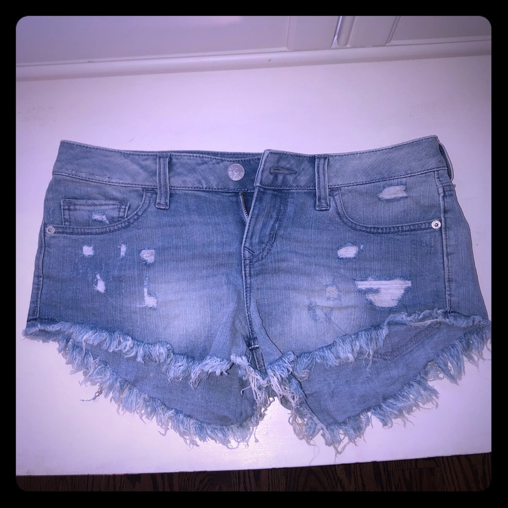 Express cutoff/distressed jean shorts
